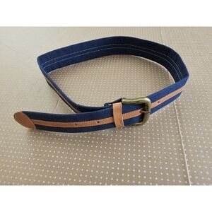 Axcess Belt Nylon Canvas Print Sz Small Made in Italy Blue Beige